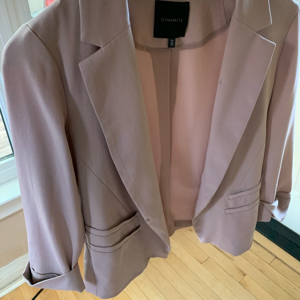 Mauve Dynamite Casual Fitted Blazer